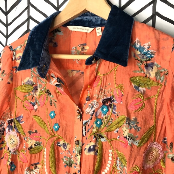 SOFT SURROUNDINGS |Arrata Embroidered Button Down - Picture 3 of 11